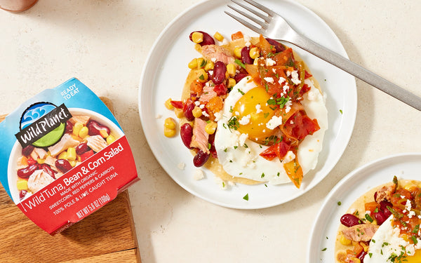 Huevos Rancheros with Tuna, Bean & Corn