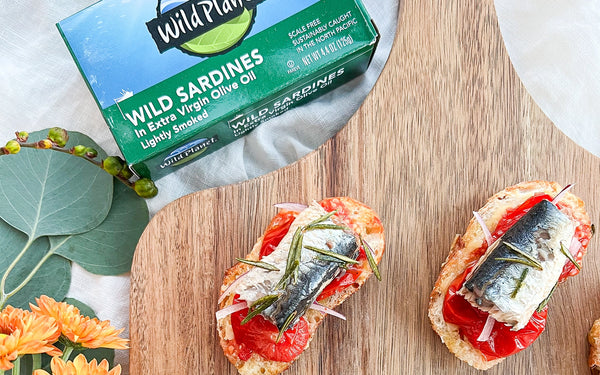 Blistered Tomato Sardine Crostini