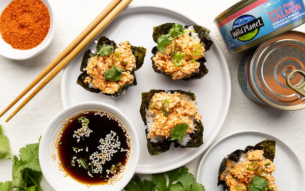 Spicy Salmon Sushi Cups