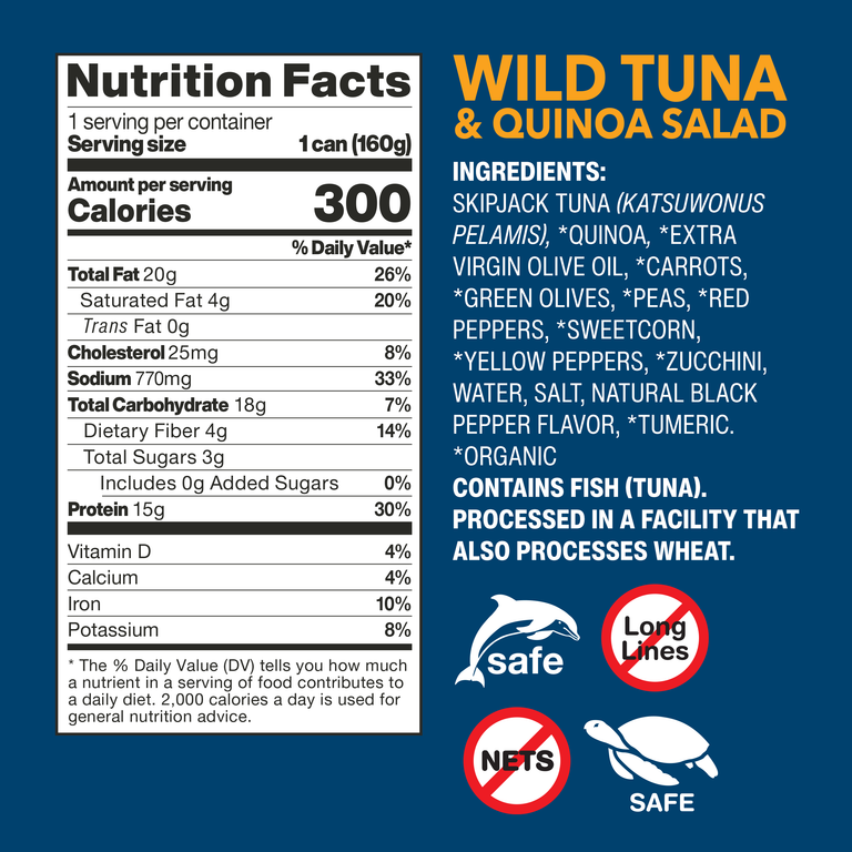 Wild Tuna Quinoa Salad nutrition facts and ingredients