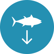 Low Mercury, Fish and Arrow Down Icon