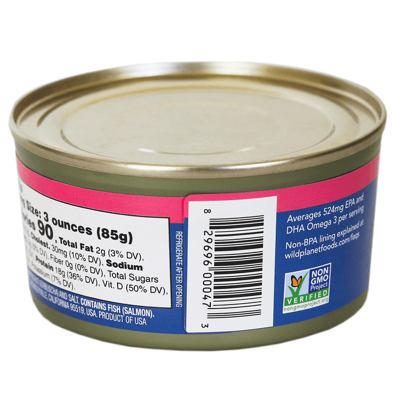 Wild Planet Wild Pink Salmon skinless and boneless 6oz can - UPC