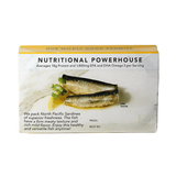 Sardines in extra virgin olive oil with lemon back panel