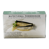 Sardines in extra virgin olive oil back panel