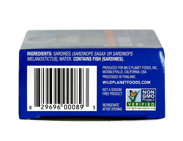 Wild Sardines In Water No Salt Added