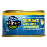 Skipjack Wild Tuna with Dill Pickle, in can. 100% Sustainably Pole and Line Caught, Front View