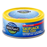 Skipjack Wild Tuna, No Salt Added in Can, Sustainably Pole and Line Caught, 100% Pure Tuna and Nothing Else, Front and Top View
