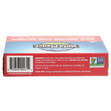 Wild Smoked Pink Salmon Fillets in Extra Virgin Olive Oil, in can. Side View showing Barcode, Logo: Non GMO Project Verified, Non-BPA lining, Produced by Info
