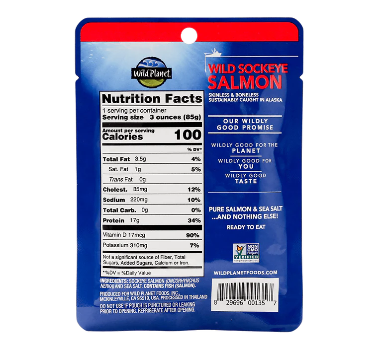 Wild Sockeye Salmon pouch back panel